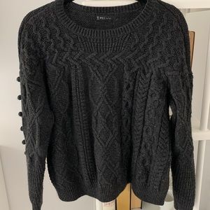 Very J Charcoal Gray Chunky Knit Sweater